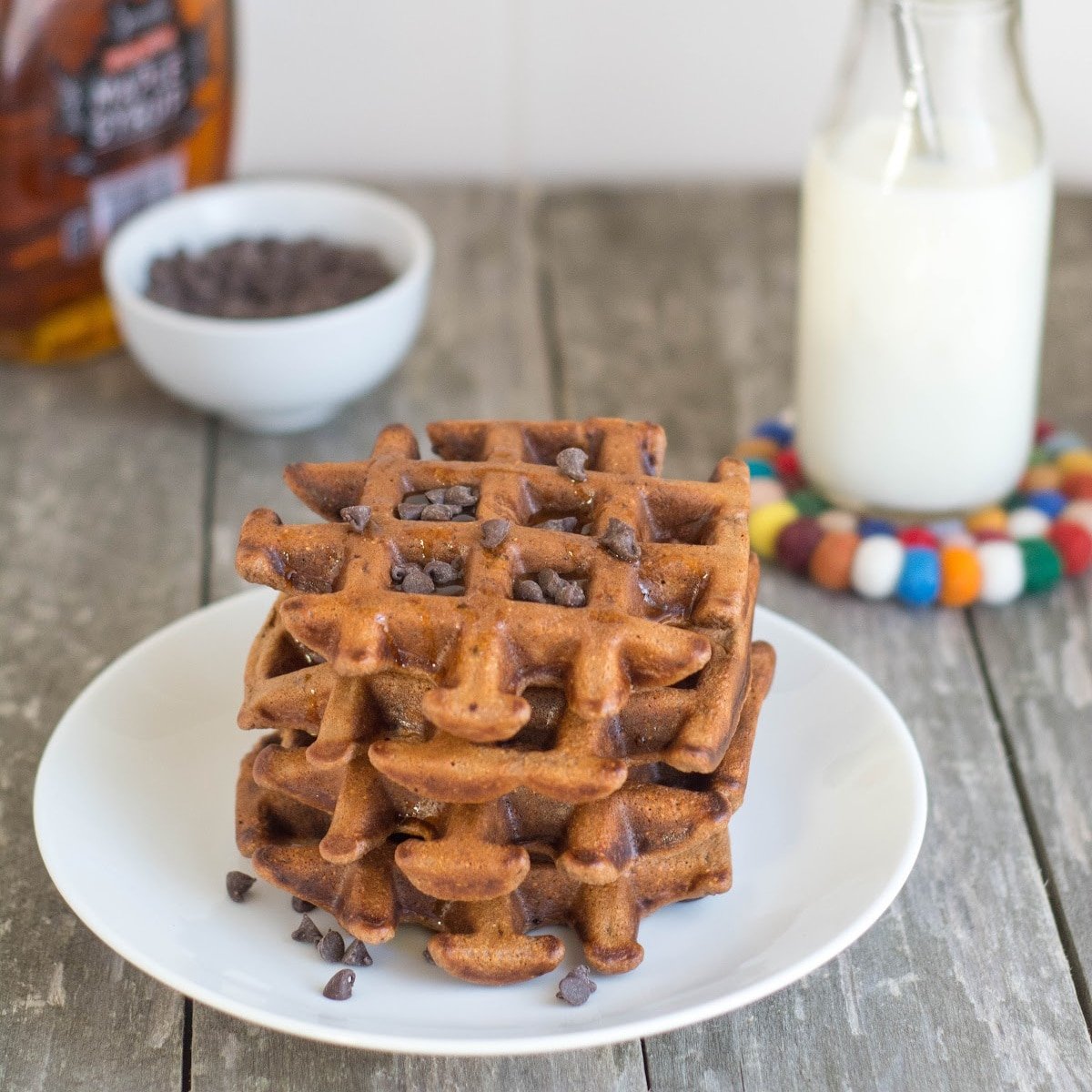 Chocolate Protein Waffles With No Protein Powder (16g Protein!)