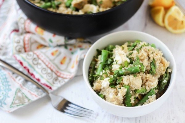 Spring Quinoa Salad with Artichokes, Feta, and Asparagus